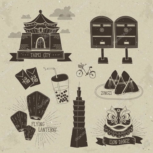 復(fù)古臺(tái)灣專(zhuān)業(yè)平面設(shè)計(jì) 紅色信封上的中文祝福與插圖的藝術(shù)融合